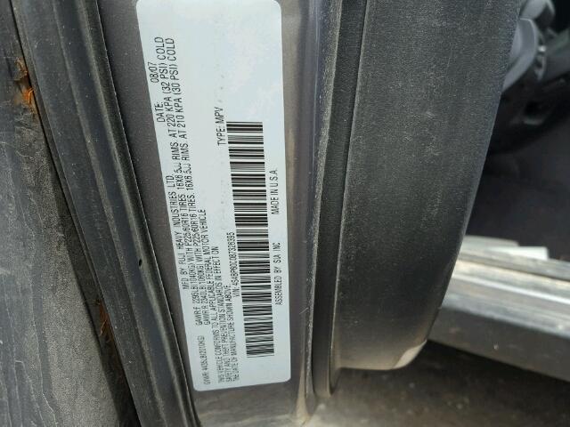 4S4BP60C087326395 - 2008 SUBARU OUTBACK GRAY photo 10