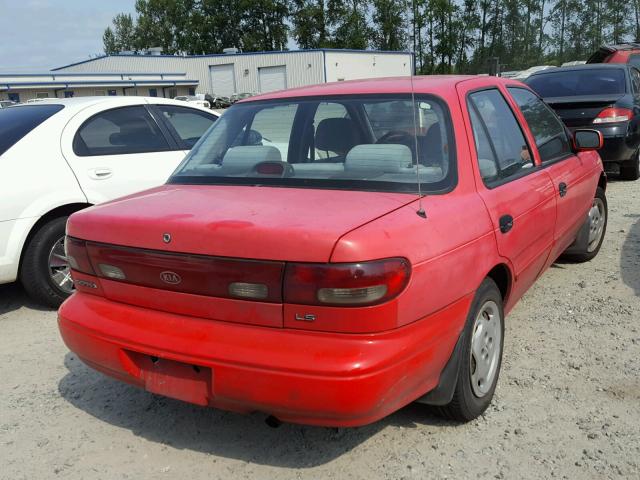 KNAFA1254V5283533 - 1997 KIA SEPHIA RS RED photo 4