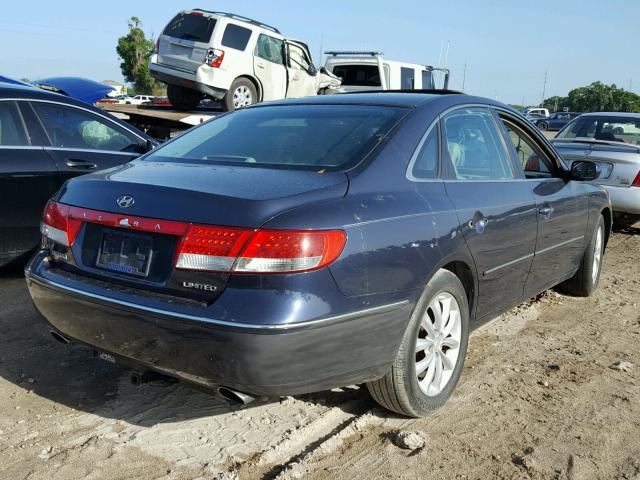 KMHFC46F16A042146 - 2006 HYUNDAI AZERA SE BLUE photo 4