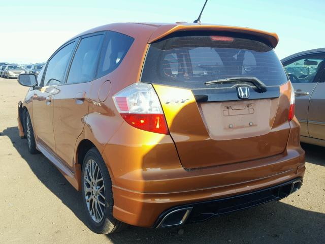 JHMGE8H41AS006691 - 2010 HONDA FIT SPORT ORANGE photo 3