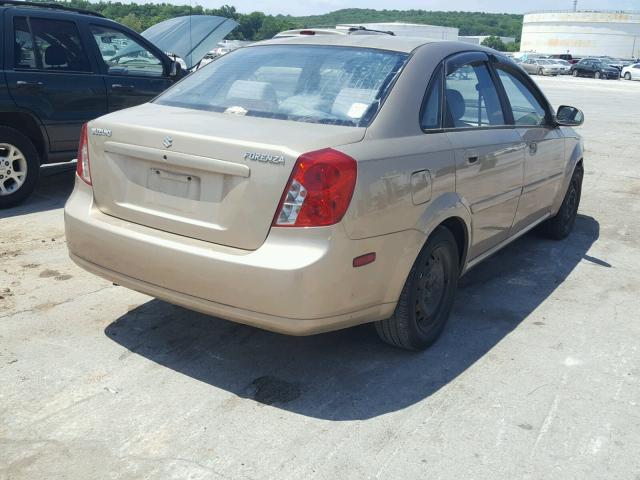 KL5JD52ZX4K008446 - 2004 SUZUKI FORENZA S GOLD photo 4