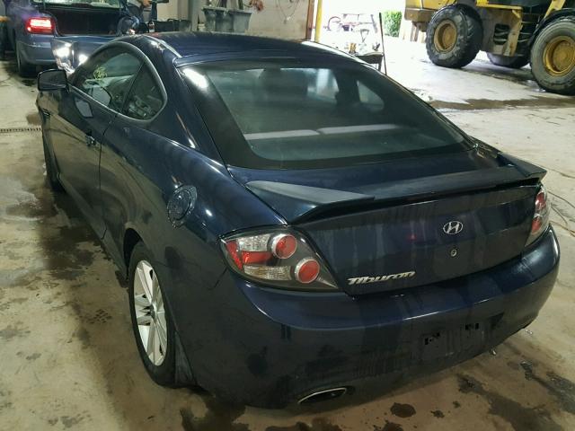 KMHHM66D18U295078 - 2008 HYUNDAI TIBURON GS BLUE photo 3