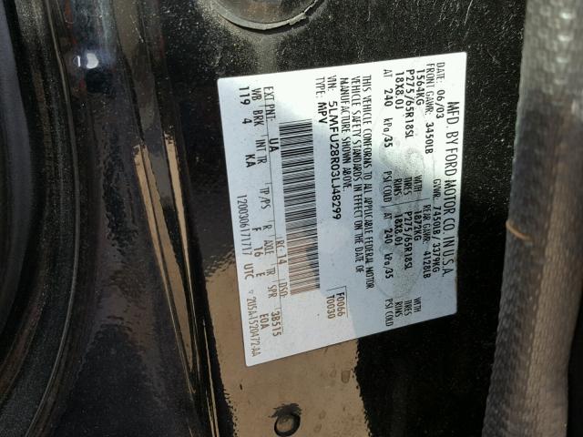 5LMFU28R03LJ48299 - 2003 LINCOLN NAVIGATOR BLACK photo 10