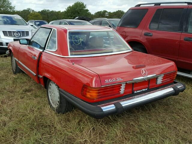 WDBBA48D7KA094524 - 1989 MERCEDES-BENZ 560 RED photo 3