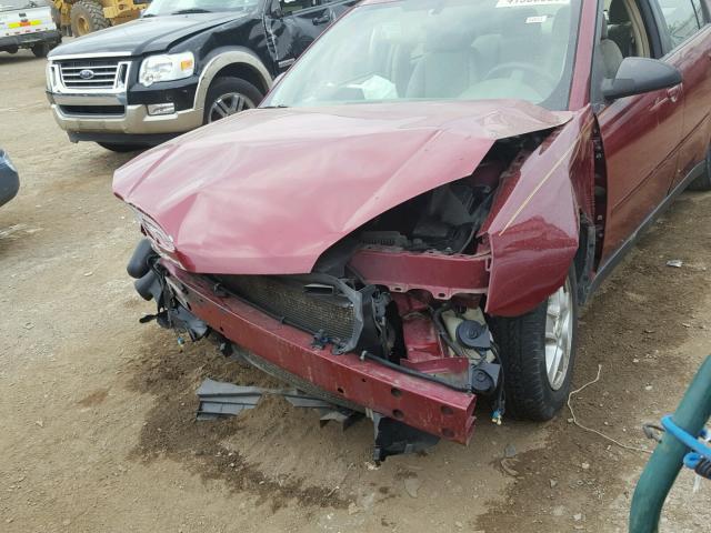 1G1ZT548X5F245199 - 2005 CHEVROLET MALIBU LS ბურგუნდია ფოტო 9