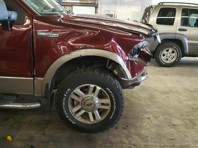 1FTPX14525NB48103 - 2005 FORD F150 RED photo 9