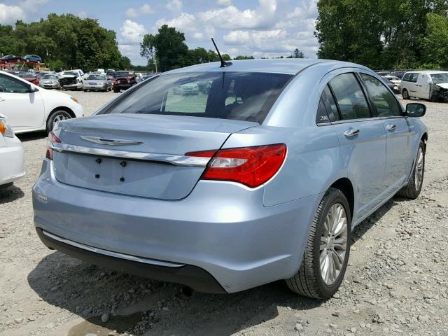 1C3CCBCB4CN189292 - 2012 CHRYSLER 200 LIMITE BLUE photo 4