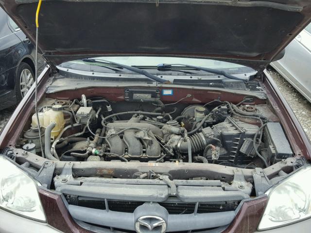 4F2CU08162KM16155 - 2002 MAZDA TRIBUTE LX BURGUNDY photo 7