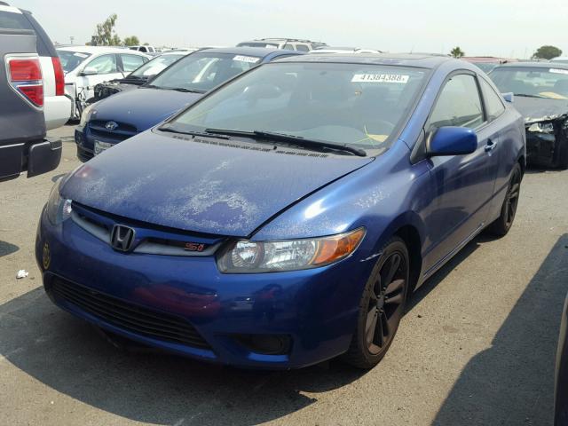 2HGFG21577H704523 - 2007 HONDA CIVIC SI BLUE photo 2