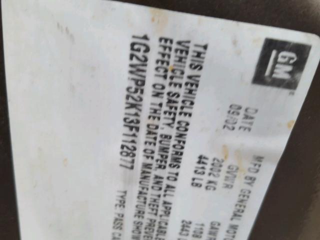 1G2WP52K13F112877 - 2003 PONTIAC GRAND PRIX GRAY photo 10