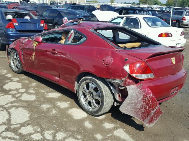 KMHHN65F96U204958 - 2006 HYUNDAI TIBURON GT RED photo 3