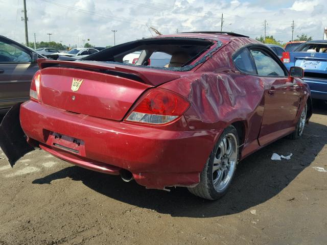 KMHHN65F96U204958 - 2006 HYUNDAI TIBURON GT RED photo 4