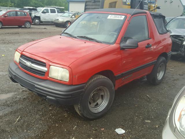 2CNBE18C516959087 - 2001 CHEVROLET TRACKER RED photo 2