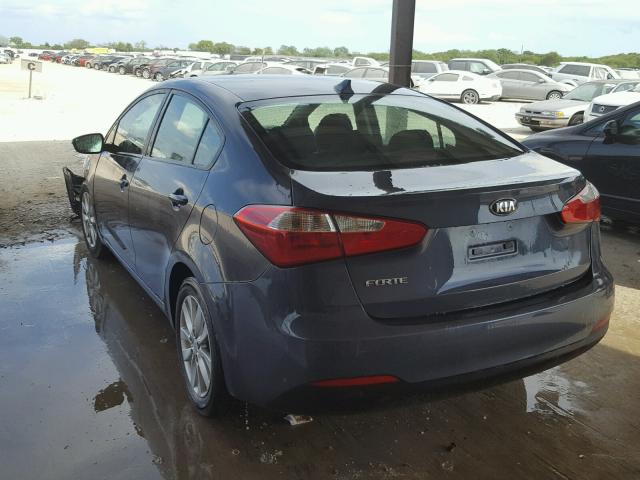 KNAFX4A60E5215241 - 2014 KIA FORTE LX BLUE photo 3