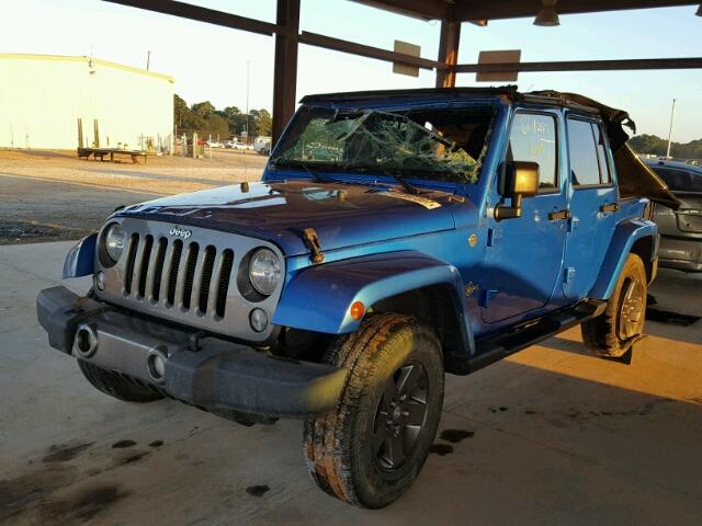 1C4BJWDG1FL581807 - 2015 JEEP WRANGLER U BLUE photo 2