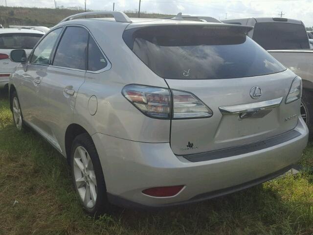 2T2BK1BA2CC135839 - 2012 LEXUS RX SILVER photo 3