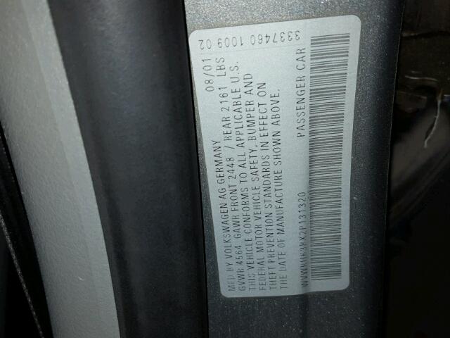 WVWRH63BX2P131320 - 2002 VOLKSWAGEN PASSAT GLX 银色 照片 10