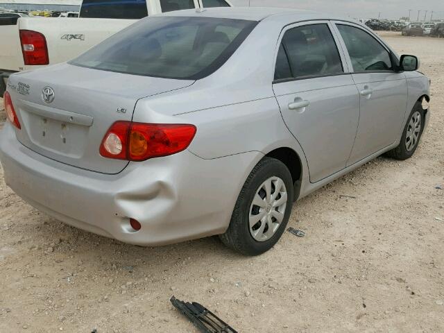 2T1BU4EE3AC532780 - 2010 TOYOTA COROLLA SILVER photo 4