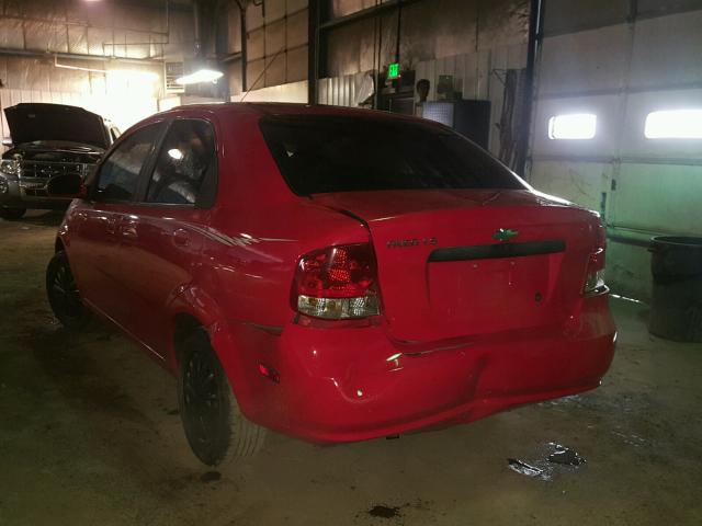 KL1TD52655B404821 - 2005 CHEVROLET AVEO BASE Czerwony zdjęcie 3