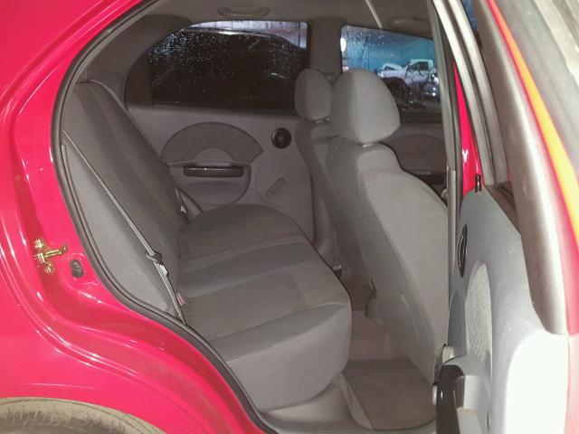 KL1TD52655B404821 - 2005 CHEVROLET AVEO BASE Czerwony zdjęcie 6