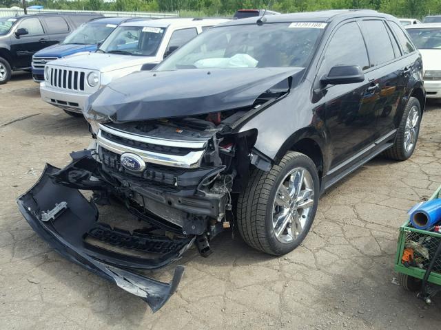 2FMDK3J94DBB47996 - 2013 FORD EDGE SEL BLACK photo 2