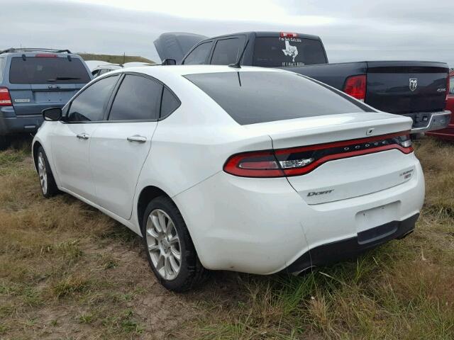 1C3CDFCH9DD291297 - 2013 DODGE DART LIMIT WHITE photo 3