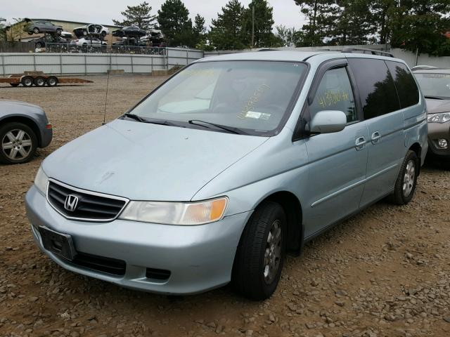 5FNRL189X4B021212 - 2004 HONDA ODYSSEY EX BLUE photo 2