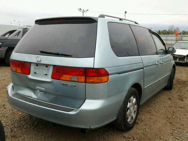 5FNRL189X4B021212 - 2004 HONDA ODYSSEY EX BLUE photo 4