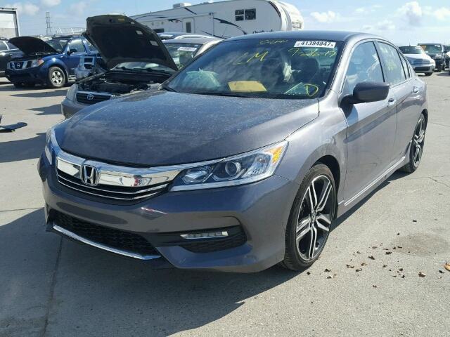 1HGCR2F58GA212572 - 2016 HONDA ACCORD SPO GRAY photo 2