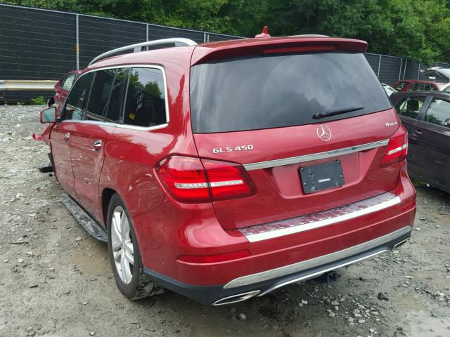 4JGDF6EE6HA841491 - 2017 MERCEDES-BENZ GLS 450 4M RED photo 3