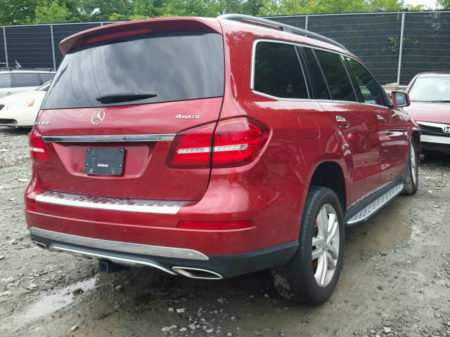 4JGDF6EE6HA841491 - 2017 MERCEDES-BENZ GLS 450 4M RED photo 4