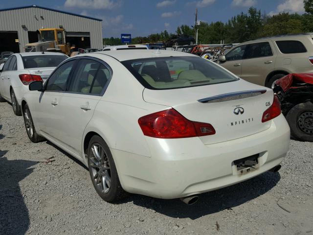 JNKBV61E07M711190 - 2007 INFINITI G35 WHITE photo 3