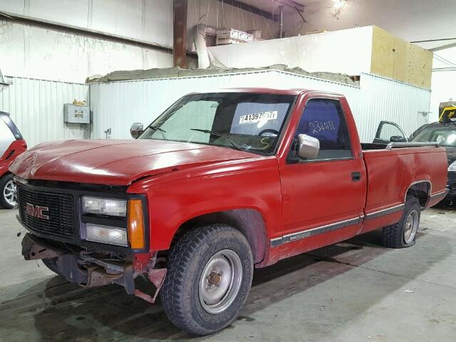 1GTDC14K0MZ504673 - 1991 GMC SIERRA C15 RED photo 2