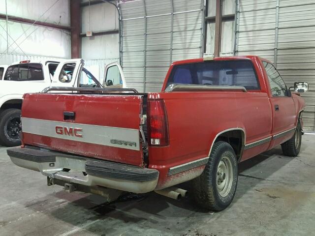 1GTDC14K0MZ504673 - 1991 GMC SIERRA C15 RED photo 4