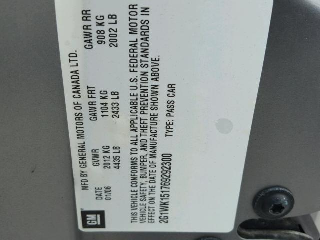 2G1WK151769292300 - 2006 CHEVROLET MONTE CARL 灰色 照片 10