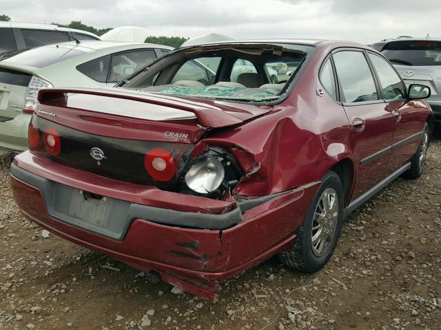 2G1WF52E959343314 - 2005 CHEVROLET IMPALA 勃艮第红 照片 4