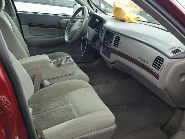 2G1WF52E959343314 - 2005 CHEVROLET IMPALA 勃艮第红 照片 5