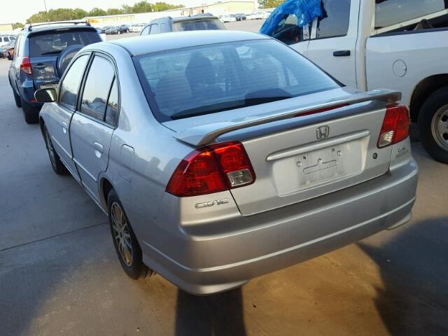 2HGES26785H605047 - 2005 HONDA CIVIC EX SILVER photo 3