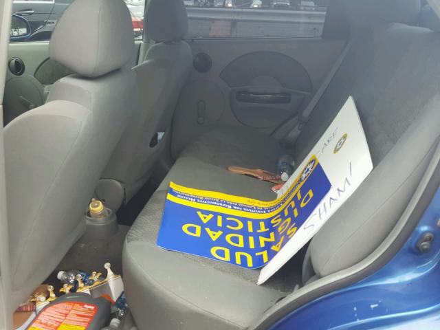 KL1TD526X5B343059 - 2005 CHEVROLET AVEO BASE Niebieski zdjęcie 6