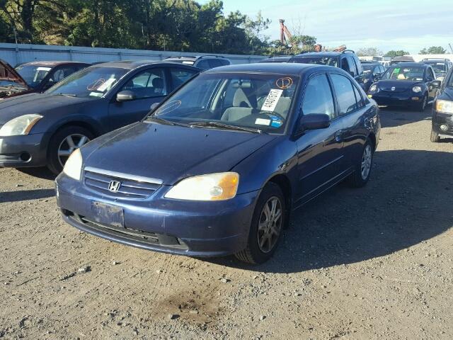 2HGES16653H917633 - 2003 HONDA CIVIC LX BLUE photo 2