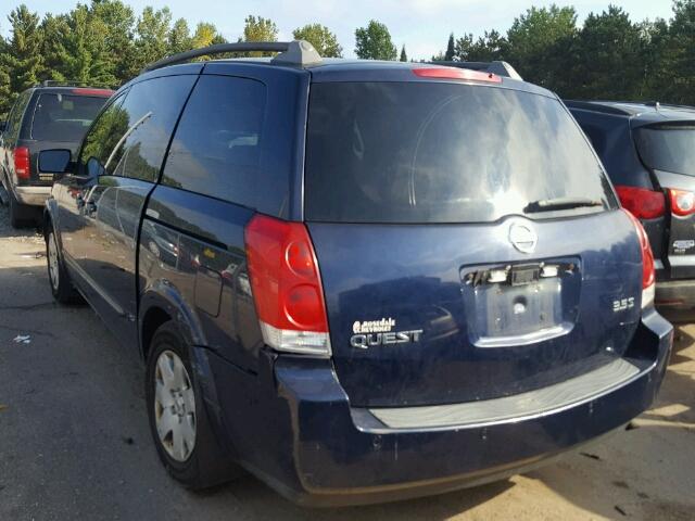 5N1BV28U36N105488 - 2006 NISSAN QUEST BLUE photo 3