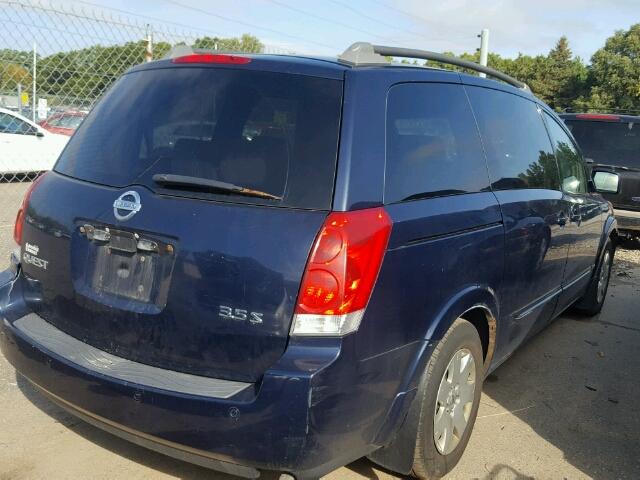 5N1BV28U36N105488 - 2006 NISSAN QUEST BLUE photo 4