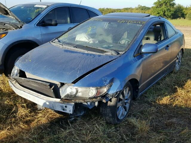 2HGFG12849H501742 - 2009 HONDA CIVIC EX BLUE photo 2