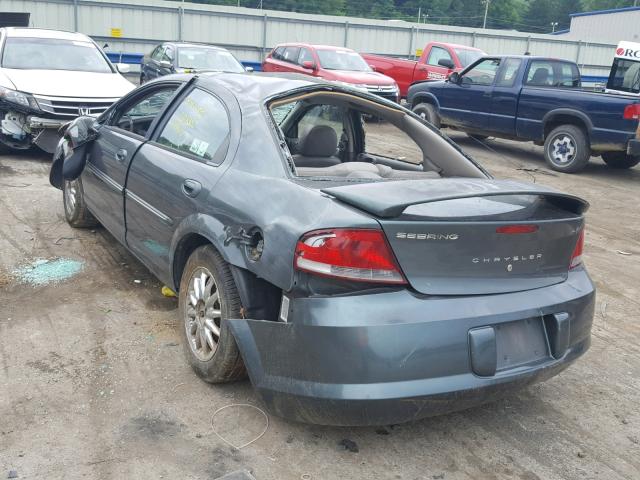 1C3EL56R32N135631 - 2002 CHRYSLER SEBRING LX BLUE photo 3