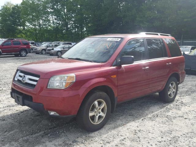 2HKYF186X6H515938 - 2006 HONDA PILOT EX RED photo 2