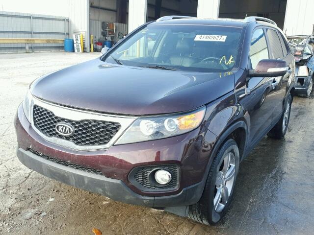 5XYKU4A68CG288260 - 2012 KIA SORENTO EX BURGUNDY photo 2