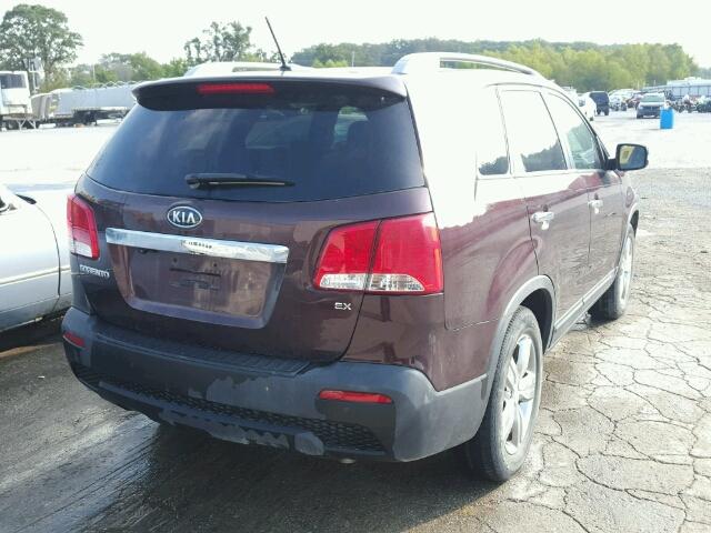 5XYKU4A68CG288260 - 2012 KIA SORENTO EX BURGUNDY photo 4