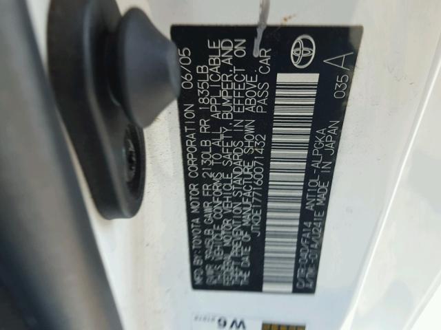 JTKDE177160071432 - 2006 TOYOTA SCION TC 白色 照片 10