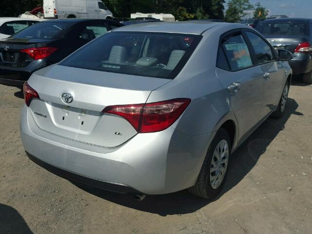 5YFBURHE6HP684782 - 2017 TOYOTA COROLLA SILVER photo 4