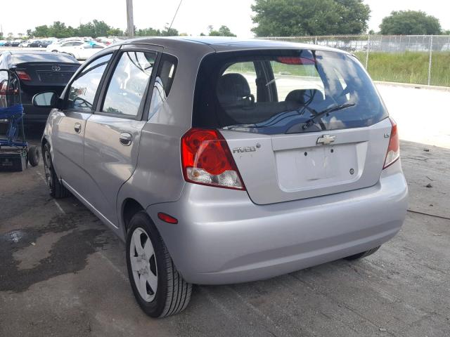 KL1TD66657B768823 - 2007 CHEVROLET AVEO BASE Күміс фото 3